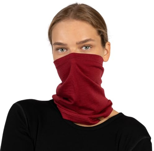 menique 100% Merinowolle Schlauchschal, Einlagiger Langer Loop Schal | Multifunktionstuch und Halswärmer für Damen Herren, Motorrad-Halstuch, Ski-Maske für Outdoor Sport, weich und atmungsaktiv