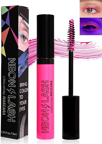 UV Neon Glitzer Mascara, Volumen und Länge 1 Pc Rosa Wasserfest Mascara