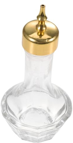 TOYANDONA Bitter Dispenser de Vidrio Vintage Botella Compacta para Cócteles con Tapa Dorada Dosificador Profesional para Bitters Barra y Uso Doméstico