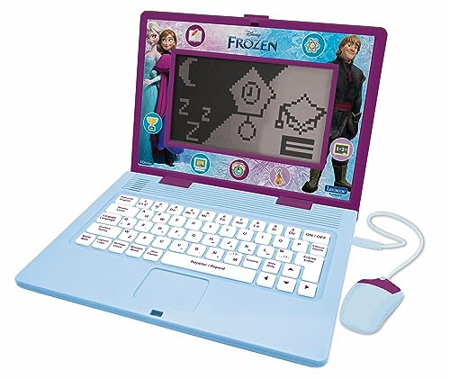 Lexibook - Snödrottningen - franska/engelska tvåspråkig pedagogisk dator, barnleksak, 170 aktiviteter att lära, ha kul och spela piano, stor skärm - JC599FZi1LXB