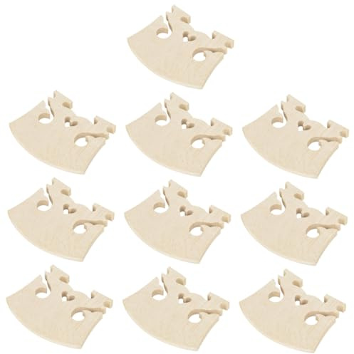 Baluue 10 Stück Teiliges Ahornholz Violinbrücke Violin zubehör Stabile Geigenbrücke mit Glatter Oberfläche Langlebig und Verbessert Klangqualität für Violinspieler