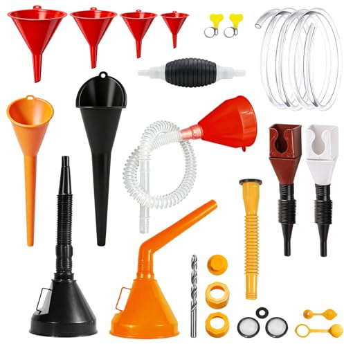 Seconero 19 Pièces Entonnoir Carburant, Kit de Remplacement de Bec Verseur