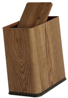 rockible Poubelle de salle de bain étroite, corbeille à déchets, poubelle pour restaurant ou salon, Motif Bois