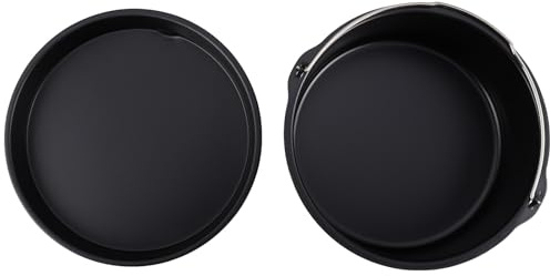 Sewroro Set de Moules à Gâteau en Acier Carbone Noir pour Friteuse à Air, Accessoires de Pâtisserie Sains et Résistants Haute Température pour Usage Domestique