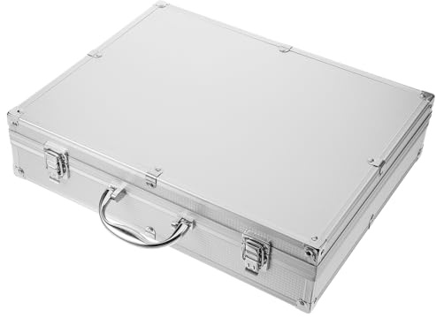 INOOMP Tragbarer Mikrofonträger mit Schaumstoffeinlage aus Aluminiumlegierung Stabiler Mikrofon Aufbewahrungsorganizer für 4 Kabellose Mikrofone mit Griff für Reisen