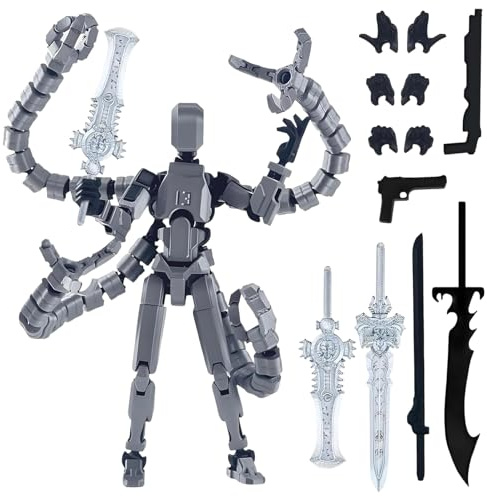 JSTHHTT T13 Figurine ArticuléE Set, Action Figurine, 3D Imprimé Figurines d'action, Figurine d'action de Robot Multi-Articulations, DéCorants de Bureau pour Les Amateurs de Jeu Toys