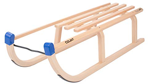 Schlitten COLINT 100 cm Holz Rodelschlitten Davos Leine Holzschlitten Kinder
