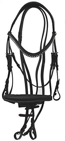 Rhinegold Italienisches Leder Anatomisches Pferd Trensenzaum mit Kappzaum Reithalfter
