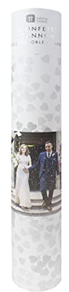 Talking Tables Confetti Cannon Blaster | Shoots White Heart Shaped Biodegradable Paper| for Wedding, Engagement Party, Hen Do | Eco-Friendly, one Size