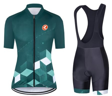 UGLY FROG Damen Radtrikot Set Radtrikot Kurzarm + Radhose mit 20D Sitzpolster MTB Fahrradbekleidung HNDX02