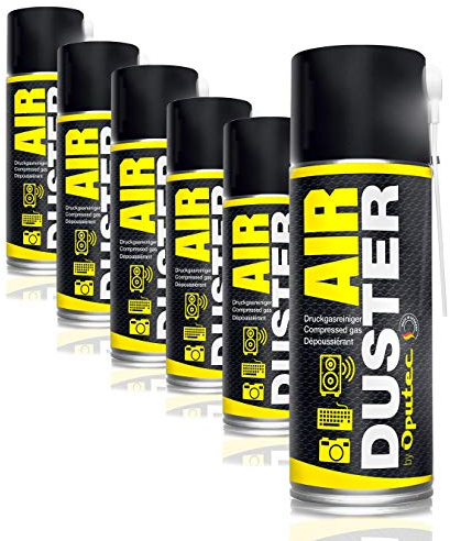 6 x 400ml 400ml Oputec Air Duster Tastatur Reiniger - Druckluftspray Druckgasreiniger