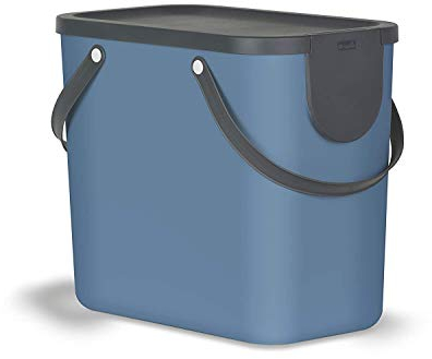 Rotho Albula Mülltrennungssystem 25l für die Küche, Kunststoff (PP) BPA-frei, blau/anthrazit, 25l (40,0 x 23,5 x 34,0 cm)