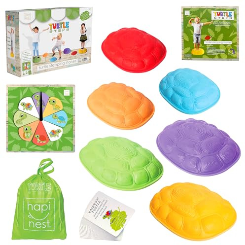 Hapinest Turtle Balance Stepping Stones for Kids, Obstacle Course Coordination Game for Kids & Family, Indoor Outdoor Sensory Play Equipment Toys Toddler Stepping Stones Ages 3 4 5 6 7 8 Years and Up
