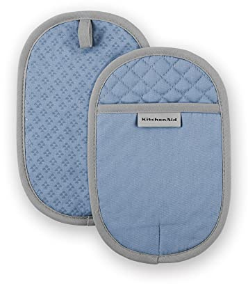 KitchenAid Asteroid Pot Holder 2-Pack Set, Blue Velvet, 6.5x10