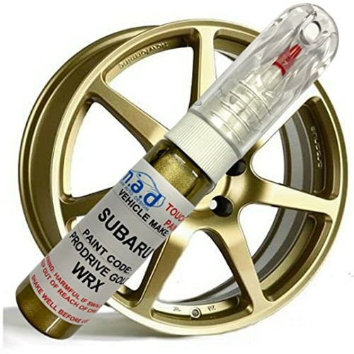 Car Touch Up Paint Pen Compatible with SUBARU PRODRIVE GOLD WRX STI IMPREZA ALLOY WHEEL- 20ml Precision Scratch Repair Kit with Needle & Brush - UK Mixed Automotive Paint Pen for Exact Colour Match