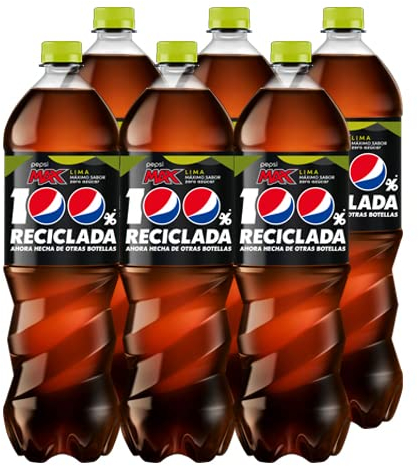 Pepsi zero Lima Refresco de cola con cero azúcar y cero calorías, packs de 6 botellas de 1.75 litros, 10.5 litros en total