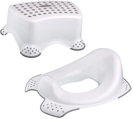 DIVCHI Rutschfester Tritthocker für Kinder, mit Toiletten-Trainingssitz, Unisex, Weiß für sicheres Kleinkinder, Klo-Training im Badezimmer und zu Hause (weiß)