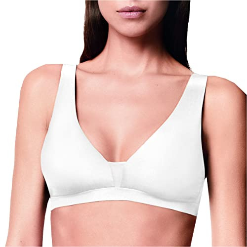 LORMAR 1 Pezzo Reggiseno Senza Ferretto Vela 1944 Coppa B S in Biocotone sulla Pelle. Bianco 3B