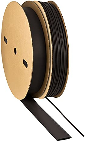 ISOLATECH tubo termorestringente al metro nero senza adesivo Ø 30mm 50 metri 2:1 set poliolefina l'isolamento dei cavi connessioni saldate non etichettato resistente ai raggi UV (Ø30mm 50metri)