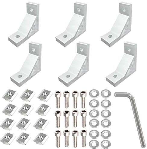 Befestigungsmaterial winkel 90 grad 30x30 Winkelverbinder Aluprofil Verbinder Aluminium Profil Winkel Verbinder für Strebenprofil, 3D-Drucker, CNC-Router, DIY-Projekte 6Stk (3030 90 Grad)