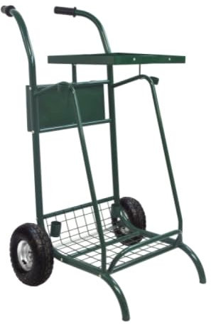 Chariot de voirie Mobisac - sans couvercle - roues pneumatiques - 2x110l - vert mousse - RAL 6005
