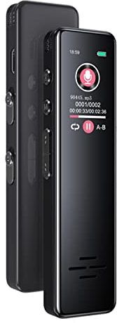 Digital Diktiergerät, 32GB Digital Diktiergerät Audio Aufnahmegerät mit 3072kbps Aufnahmequalität Mikrofon Digitales Abhörgerät Tonbandgerät Voice Recorder für Vortrag Vorlesung Interview Meeting