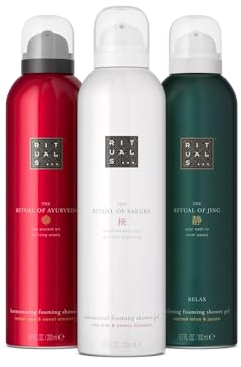 RITUALS Das Vorteilspaket „Rituale von Sakura, Jing und Ayurveda“ | 3 x Duschschaum | pflegendes und revitalisierendes Duschgel | Vorteilspack 3 x 200 ml