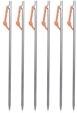 Outdoor-Camping, hochfeste Zeltheringe aus Titanlegierung, Heringe, Nägel für harten Schneeboden, 20, 24, 30, 35, 40 cm, Outdoor-Reisezelt-Zubehör, Campingausrüstung (Farbe: 40 cm – 6 Stück) (20