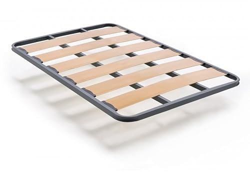 HOGAR24 ES | Somier Lama Ancha de Tubo Acerado 40x30 mm | Lamas de Madera Vaporizada | Patas No Incluidas | Medidas: 135x190 cm