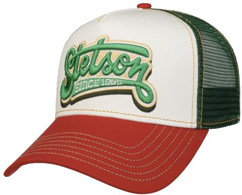 Stetson Lettering Trucker Cap - Mütze - Baseballcap im Retro-Style - Mehrfarbige Kappe mit Mesh-Einsatz für Herren - Frühjahr/Sommer grün One Size