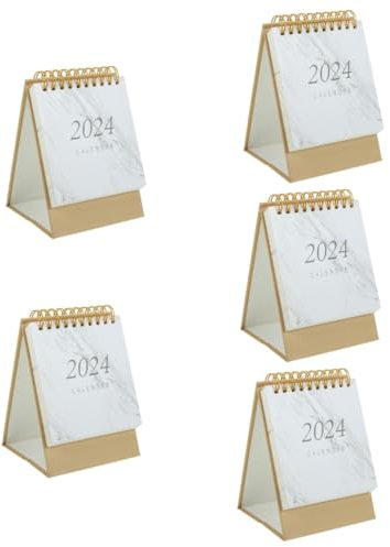 LALAFINA 5stücke Dekorativer Tischkalender Im Minimalistischen Design Für Büro Und Zuhause Praktischer Stehkalender Für Planung Und Organisation Wichtiger Termine