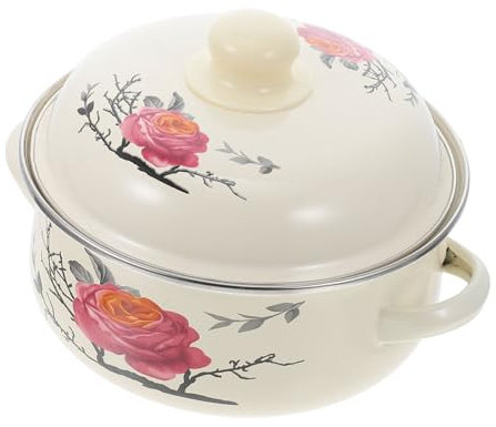 Mikinona Emaillierter Suppentopf Mit Doppelgriffen Lidded Stewing Pot Für Haushalt Und Gasherd Für Suppen Und Eintöpfe Hitzebeständig Und Isolierend Perfektes Kochgeschirr Für Jede