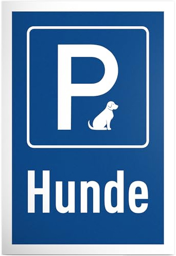 DankeDir! Parkplatz Hunde - 30 x 20 cm Schild Kunststoff - Lustiges Hinweisschild für Hundebesitzer - Geschenkidee für Hundefreunde - Wetterfeste Deko für Garten und Haus