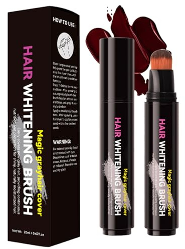Eazerom 08 Hair Dye Stick,Barra de Color para las Canas y Raíces,Temporary Hair Dye cream,Hair Color Touch Up Cover Root Stick,para Cubrir la Raíz del Cabello gris,Retoque del Cabello 04# WINE RED
