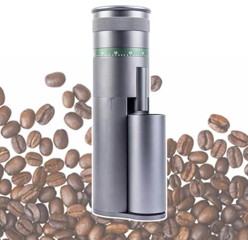 HCAUYNN Stainless Steel Conical Burr Bean Grinder,Desktop Cylindrical Coffee Bean Grinder, Small Electric Coffee Burr Machine,110V