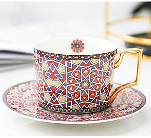 BODHIS Tasse à café, Tasses à thé, Tasse à café * Ensemble Tasse à thé et Soucoupe, Ensemble Tasse à café et Soucoupe de Style marocain de Colombie