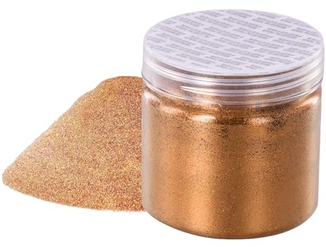 Roségold Glitzerpulver, Schimmernder Glitzerpuder, Glitzer-Pulver zum Basteln, Rose Gold Glitter Fine, 0.2mm Fine Glitzerpulver, Basteln Glitzerpuder, 100g/3,53oz Feiner Rose Goldglitzer für Face Eye