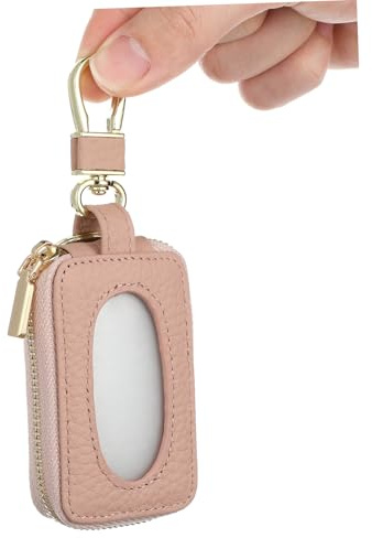 Yardwe Custodia Portachiavi Per Chiavi Auto Cerniera, Astuccio Compatto Porta Telecomando Per Donna Anello e Gancio Portatile Per Borsa e Cintura, Organizer Sicurezza Chiave Auto Rosa Chiaro