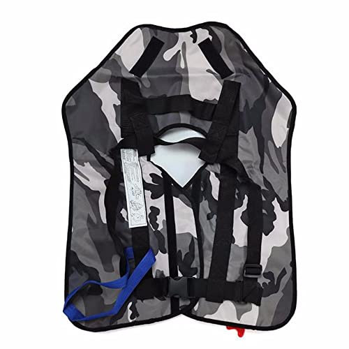 Schwimmweste Automatik Erwachsene, Auftriebsweste Aufblasbare Rettungsweste Kajak Schwimmhilfe Sicherheitsjacke Kajakweste Für SUP Paddling Board Bootfahren Wassersport Schnorchelweste,Camo-one Size