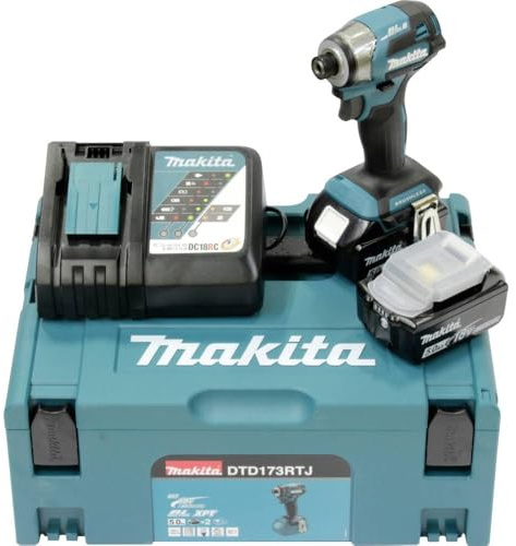 Makita Akku-Schlagschrauber 18V / 5,0 Ah, 2 Akkus + Ladegerät im MAKPAC