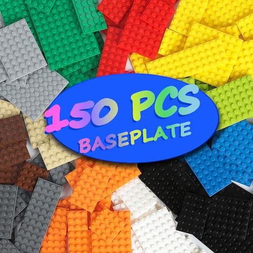 HUIZDQ Set di 150 pannelli in 12 misure, classica piastra di base compatibile con la maggior parte delle marche, set di piastre da costruzione, dimensioni casuali