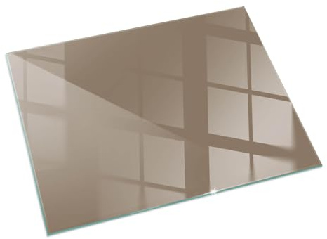 Placa Base de Cristal para Chimenea 60x40 cm Bordes Pulidos Montaje sin Taladrar Sostenible Fácil Limpieza Placa de Seguridad Moderno - Color marrón