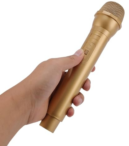 Plyisty Kunststoff Gefälschte Mikrofon -Requisite, Kinder Tun Mikrofonspielzeug, Simuliertes Mikrofon für Karaoke -Bühne, Geburtstagsfeier oder Kostümspiele (Gold)