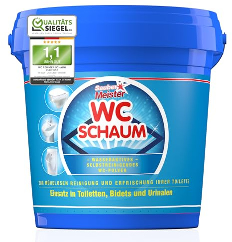 Sauber Meister Detergente per schiuma WC – Schiuma per WC extra forte a forma di polvere per una pulizia accurata – Rimuove il calcare e i residui di urina – Detergente per WC extra forte – 2,5 kg