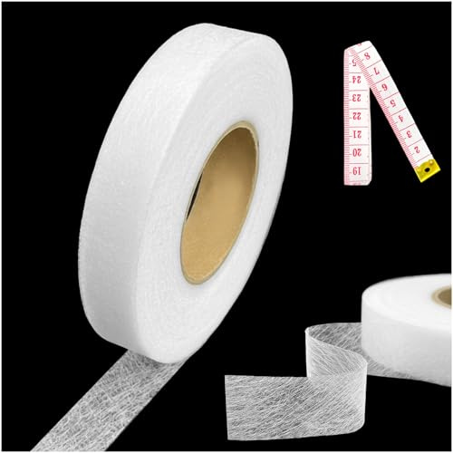Zeeorymn Termoadesivo 64 metri - Nastro Adesivo Termofusibile 20 mm di Larghezza - Orlo Senza Cuciture per Pantaloni, Tende e Tessuti - Facile da Usare - Banda di Fissaggio Termoadesiva