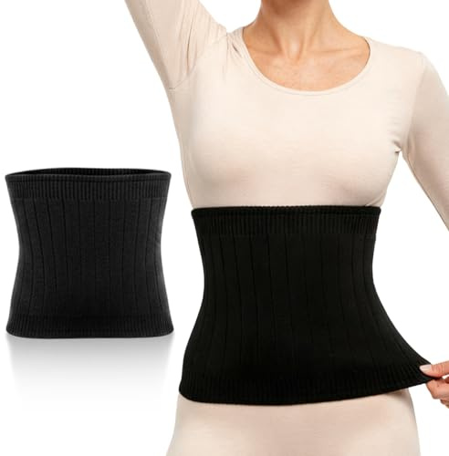 wlertcop Herren Damen Kaschmir Nierenwärmer, Winter Thermische Rückenwärmer, Taille Wärmer Elastischer Wärmegürtel, Elastisch Taille Unterstützung Wärmer Taillen Beschützer, Schwarz,XL