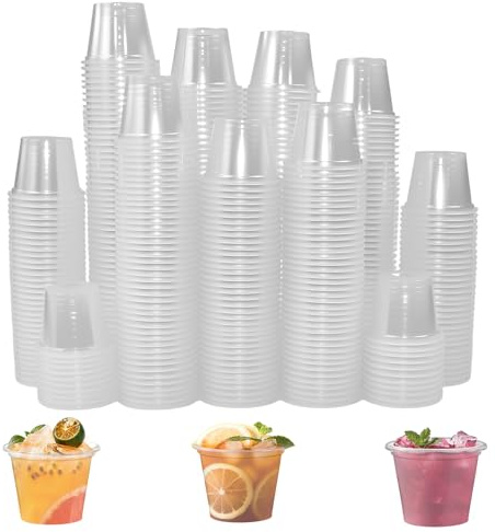 LANSKYLAN 500 Stück Shot Becher Plastik 40ml Transparente Schnapsgläser Plastik Pinnchen Shot Stabile Schnapsbecher Kleine Plastikbecher Probierbecher für Partys Jello Shots Saucen