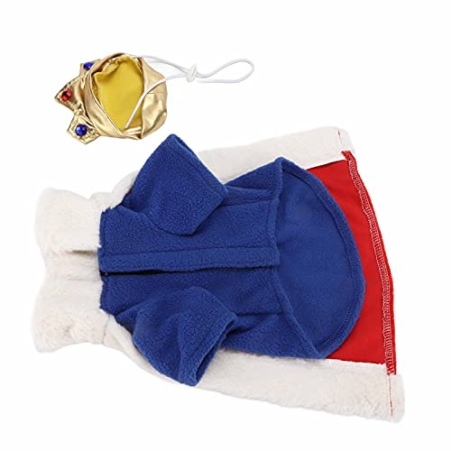 Atmungsaktive Haustier-Urlaubskleidung | Lustige Hundebekleidung für kleine mittelgroße Hunde/Katzen | Rot-Blauer Kronen-Kopfschmuck, modisches Outfit | Gemütliches Design aus (L)