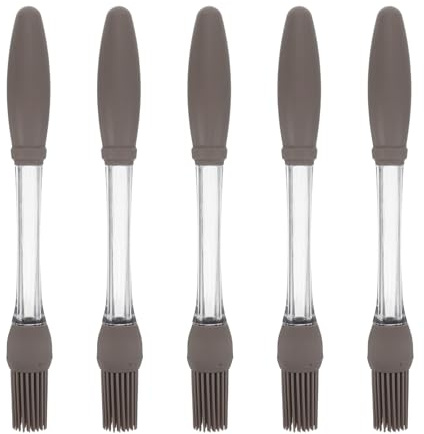 Gadpiparty Lot de 5 pinceaux Ronds en Silicone résistants à la Chaleur pour pâtisserie, Barbecue, Festival, fête, Cuisine