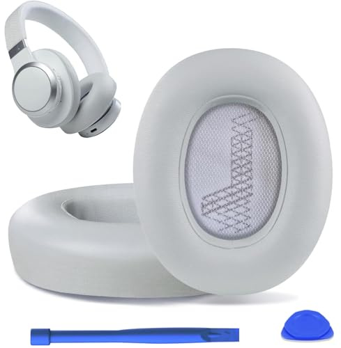 Headphones Replacement Ear Pads for JBL E65 (E65BT E65BTNC)/Live 650 (650NC 650BTNC)/Live 660 (660NC 660BTNC)/Duet NC Over-Ear Headphones, Soft Leather Ear Cushions, Noise Isolation Foam. (GRAY)
